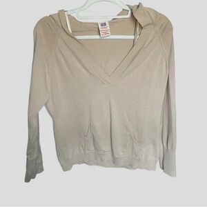Fairy grunge tan layered hoodie sweater top XL
